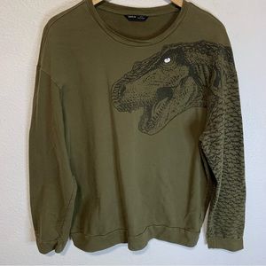 Shein Long sleeve Graphic tee t-shirt Dinosaur on left arm Women’s size XL